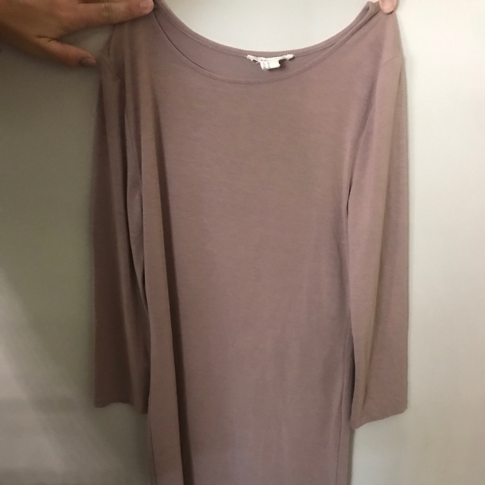 Nude half sleeve dress